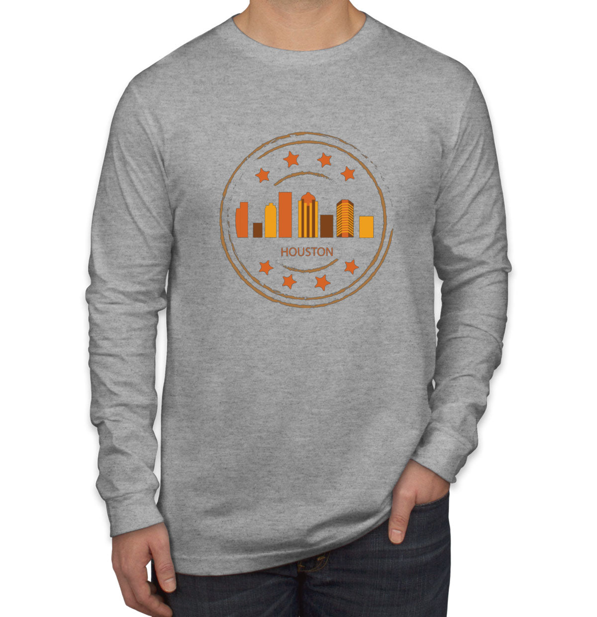 Houston Stamp Men's Long Sleeve Shirt