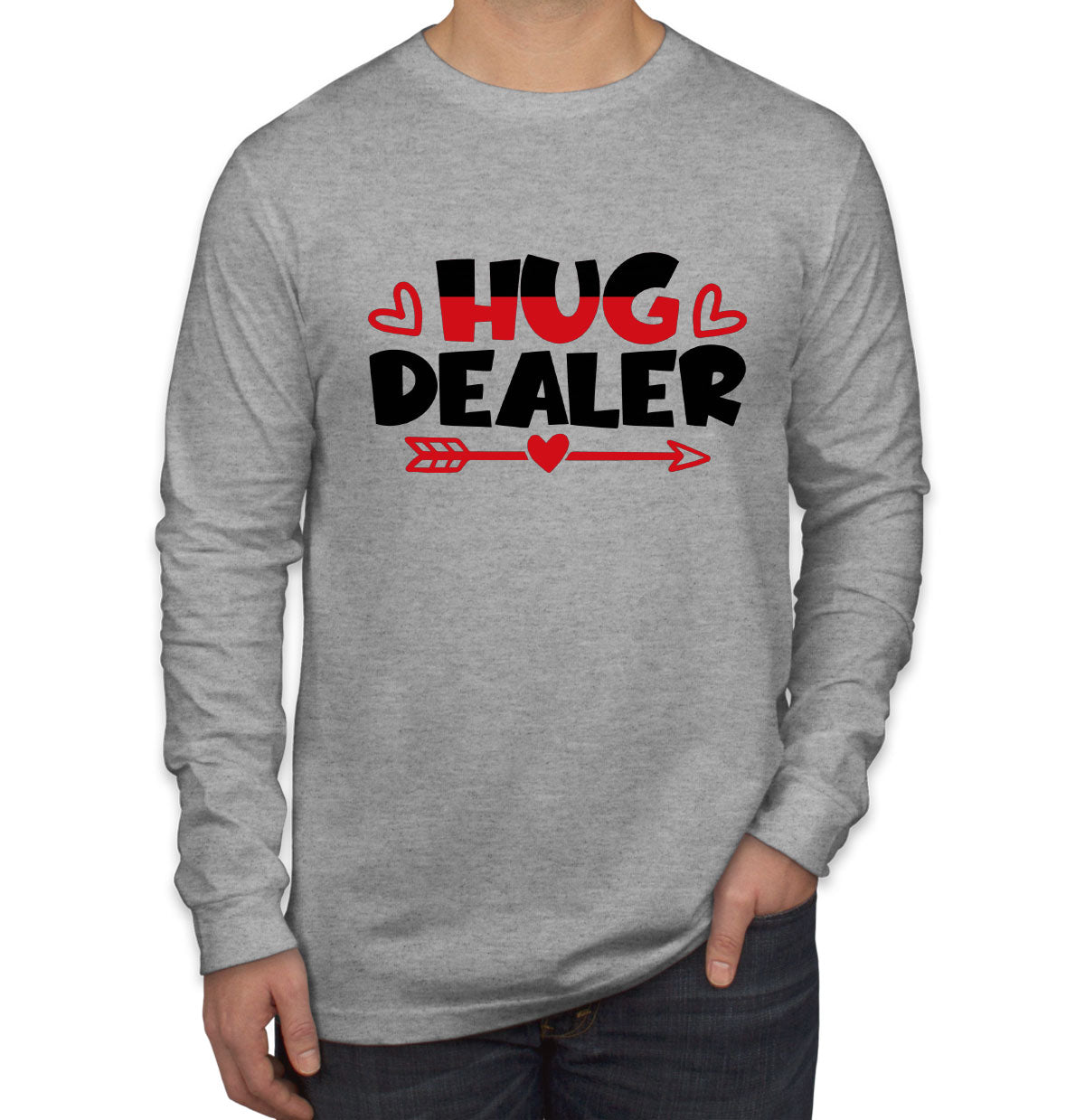 Hug Dealer Valentine's Day Men's Long Sleeve Shirt