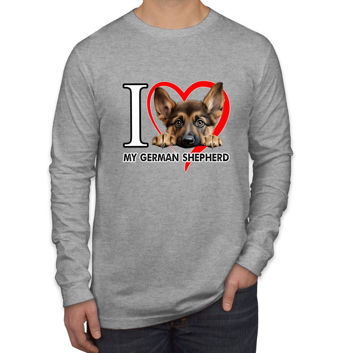 I Love My German Shepherd Dog Men's Long Sleeve Shirt