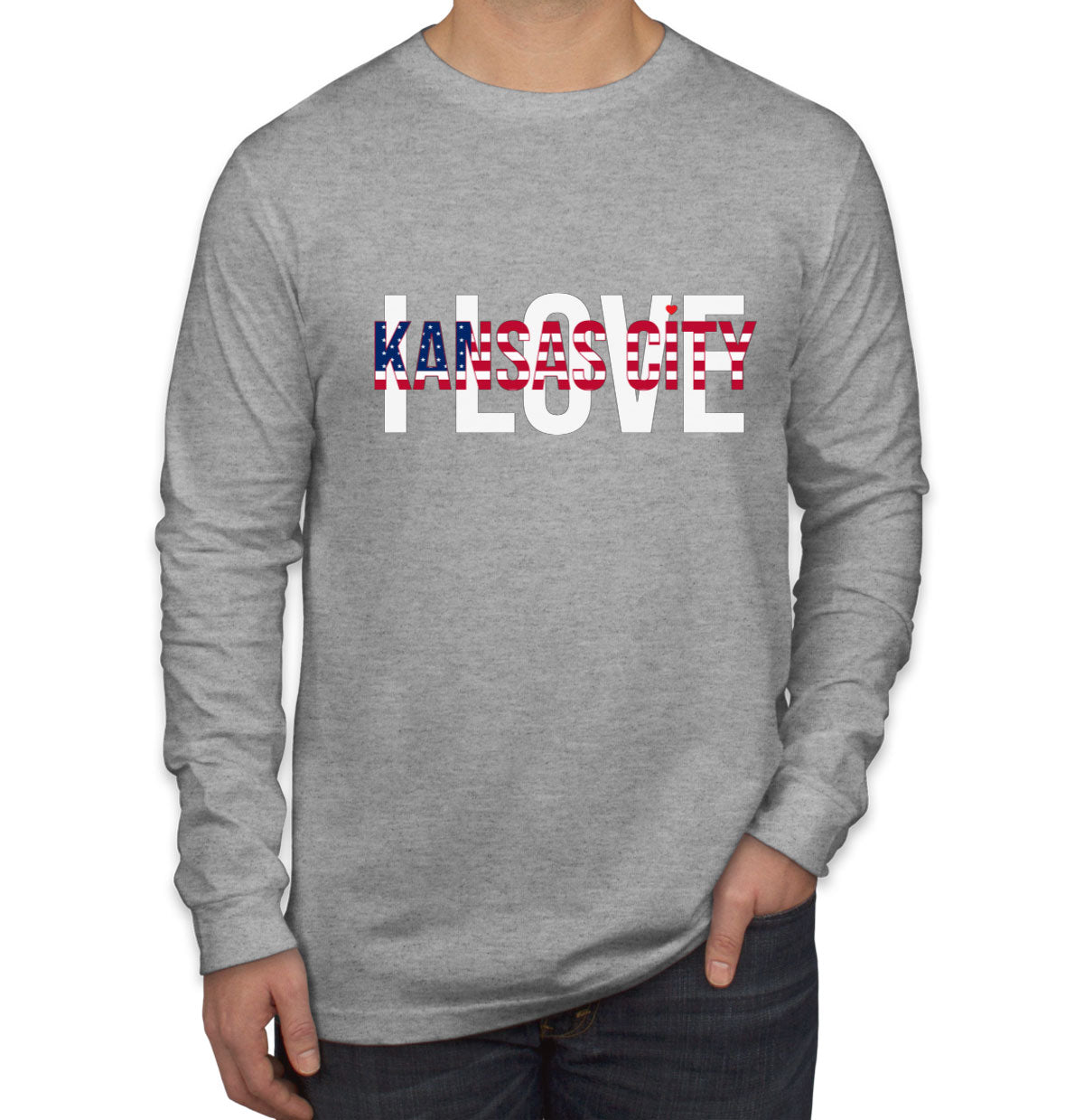 I Love Kansas City Men's Long Sleeve Shirt