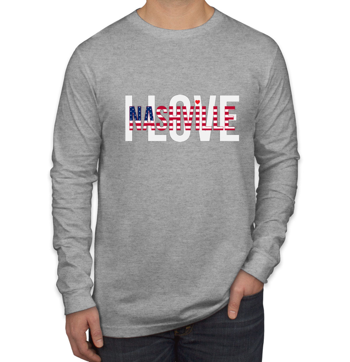 I Love Nashville Men's Long Sleeve Shirt