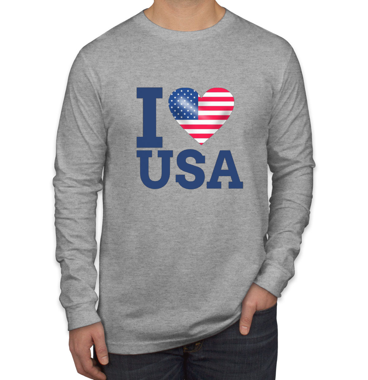 I Love USA Men's Long Sleeve Shirt