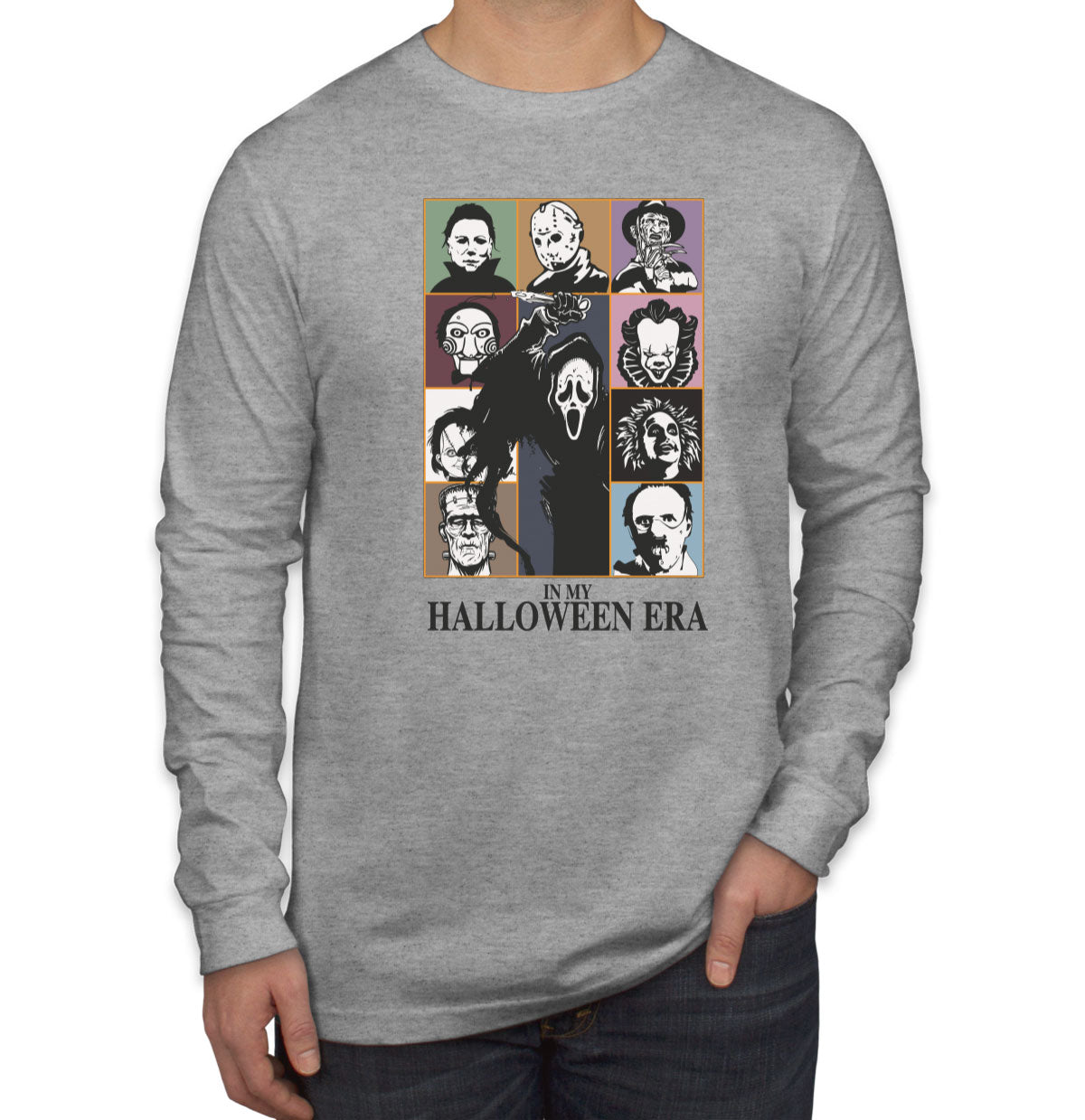 In My Halloween Era Horror Movie Characters Men's Long Sleeve Shirt