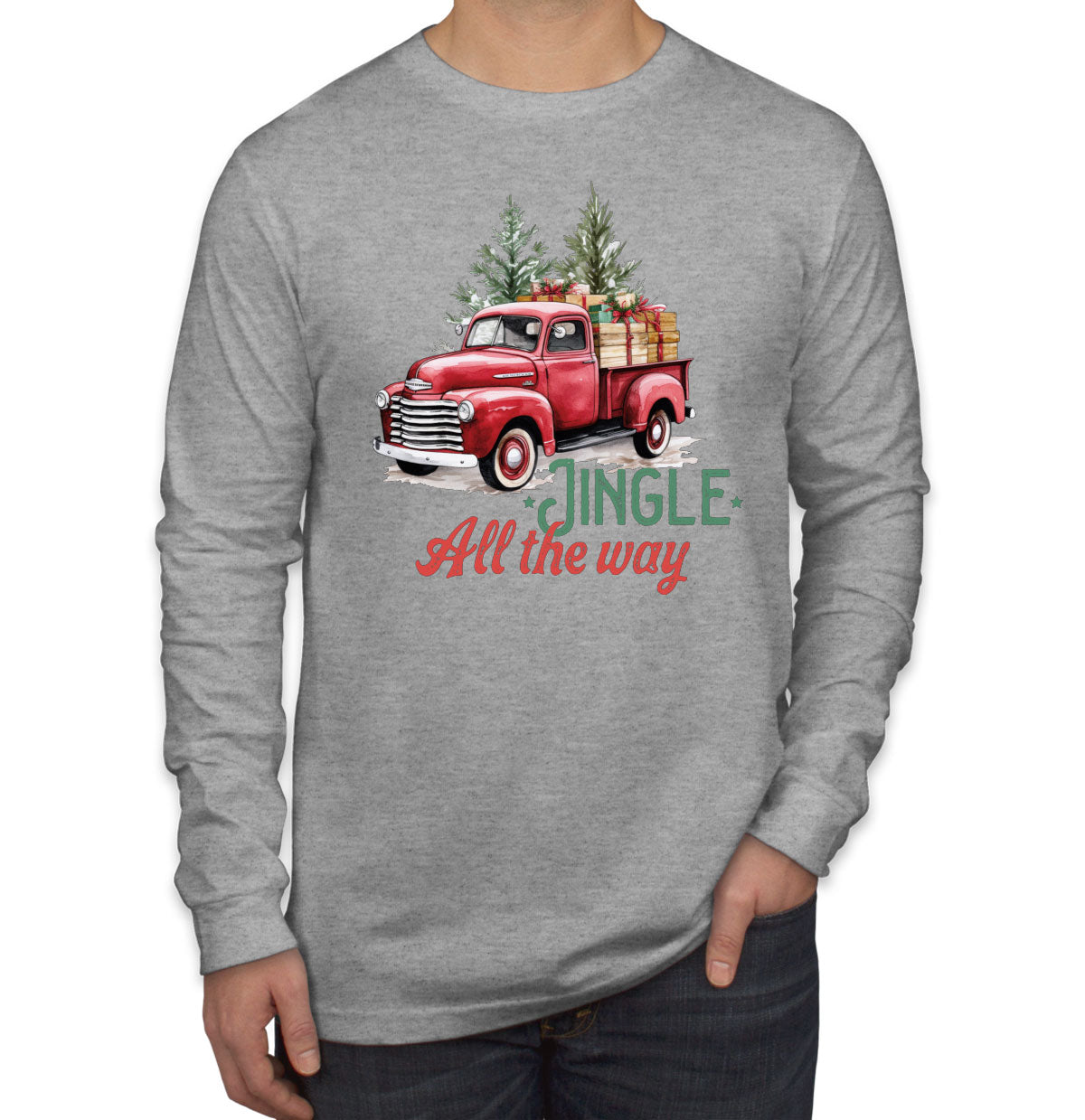 Jingle All the Way Christmas Men's Long Sleeve Shirt