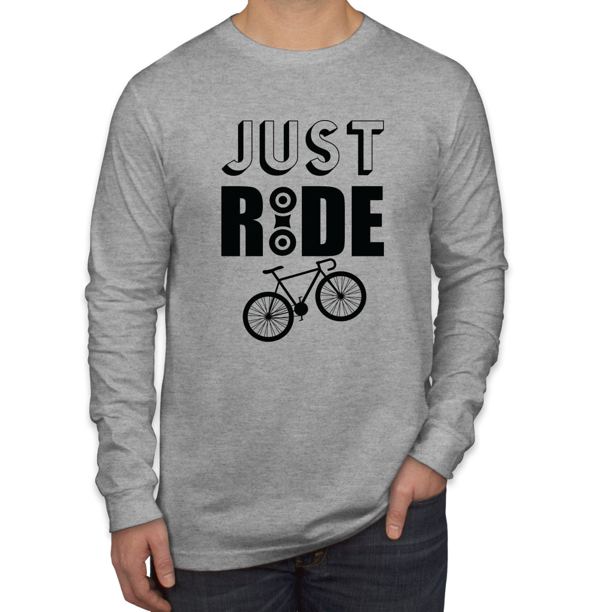 Just Ride Bicycle Cycling Men's Long Sleeve Shirt