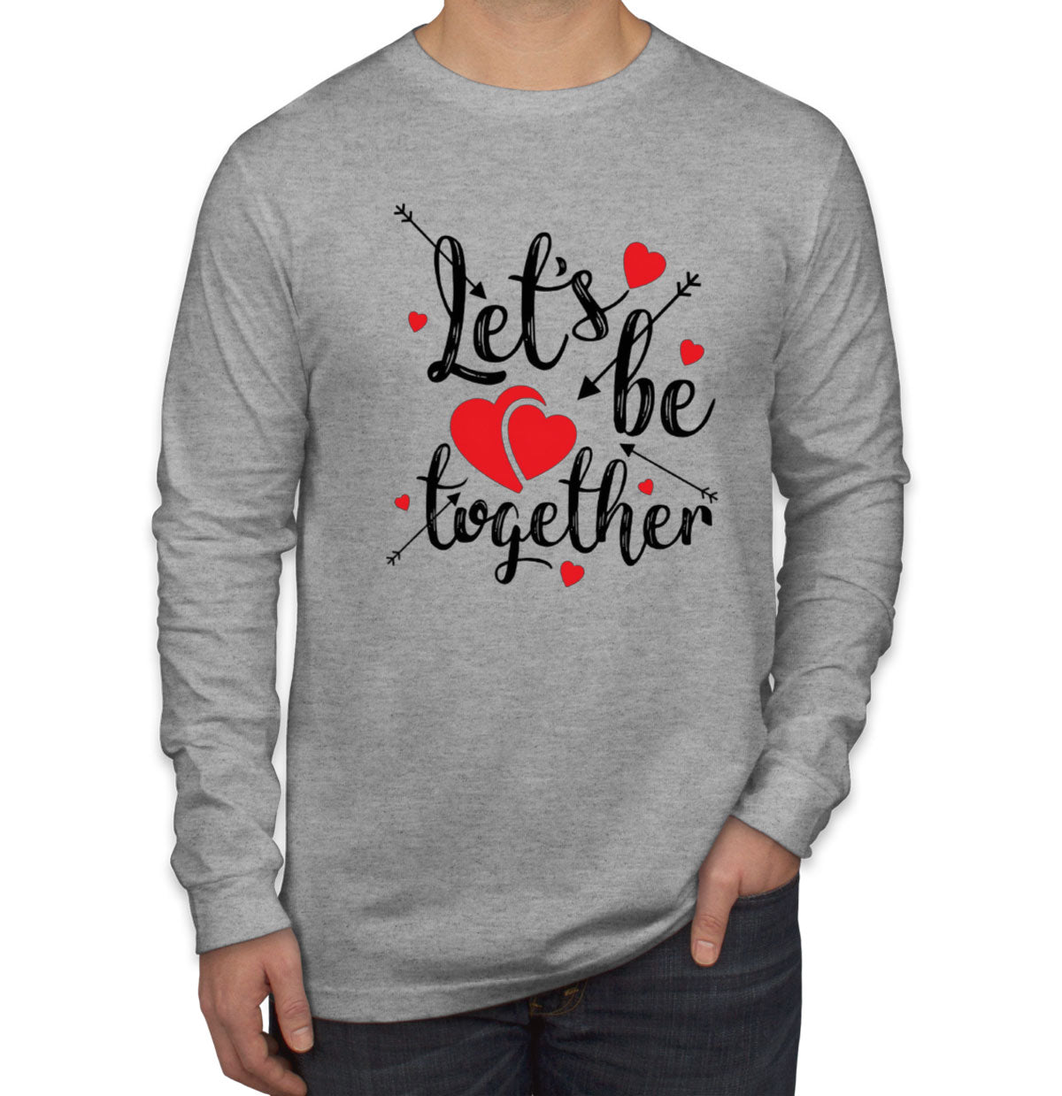 Let's Be Together Valentine's Day Men's Long Sleeve Shirt