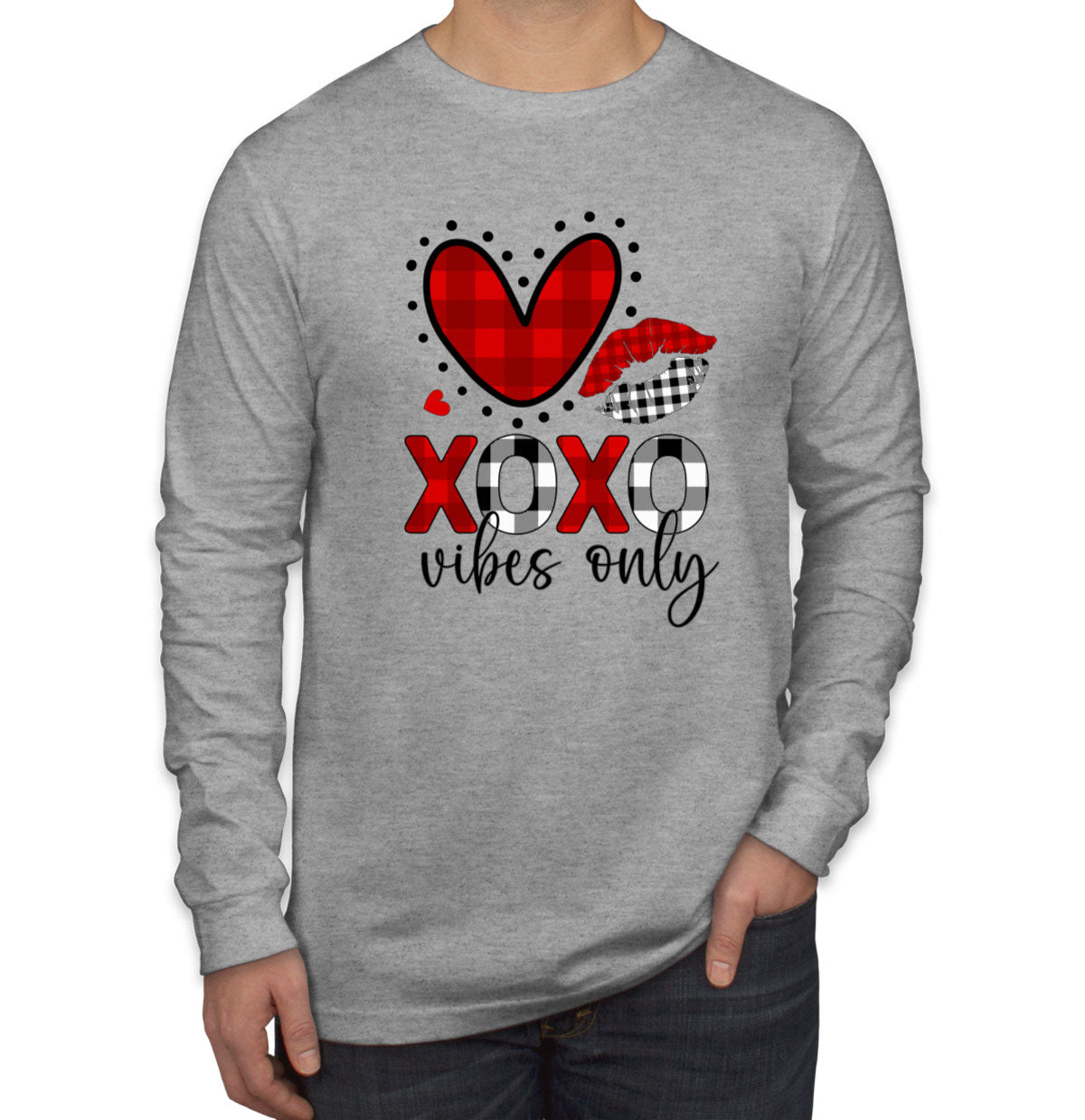 Love XOXO Valentine's Day Men's Long Sleeve Shirt