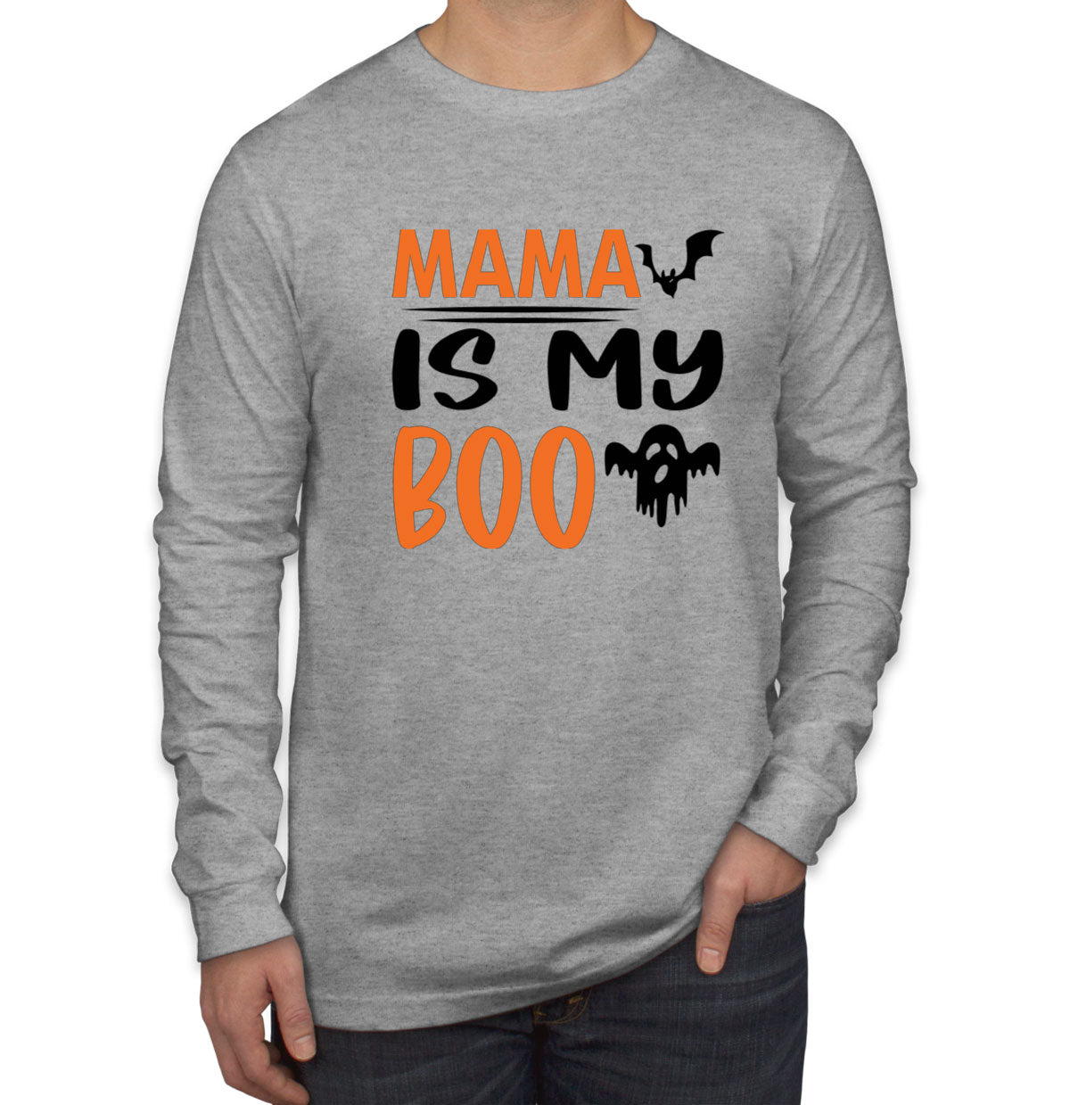 Mama Is My Boo Halloween Men's Long Sleeve Shirt