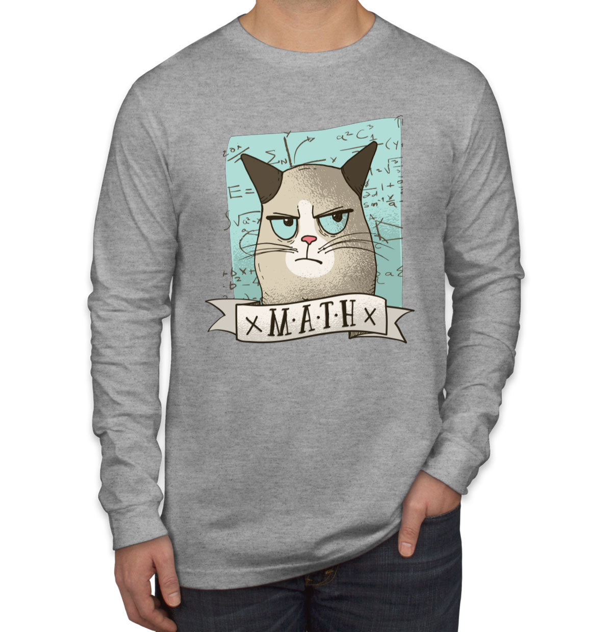 Math Cat Men's Long Sleeve Shirt