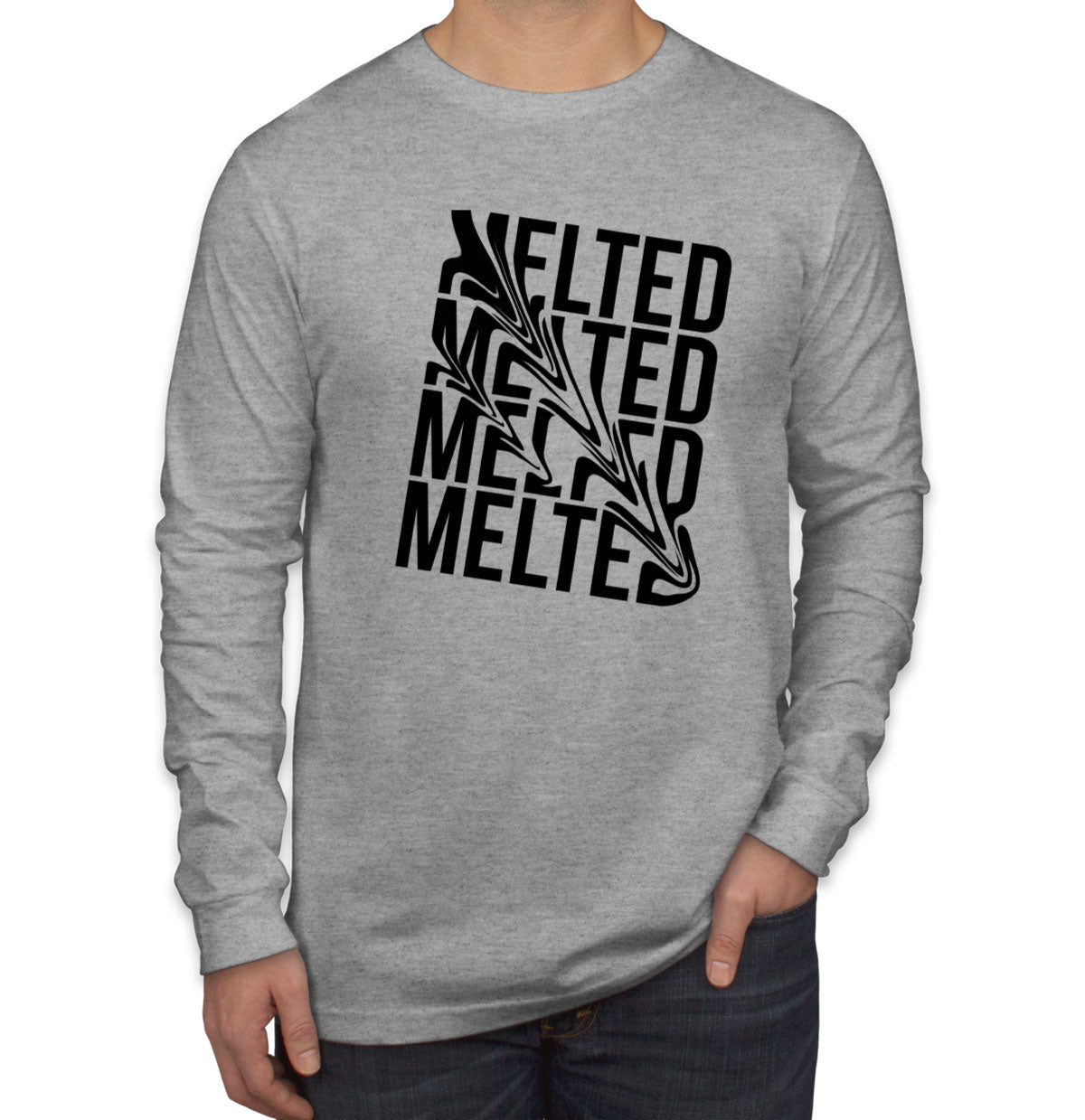 Melted Typography Men's Long Sleeve Shirt