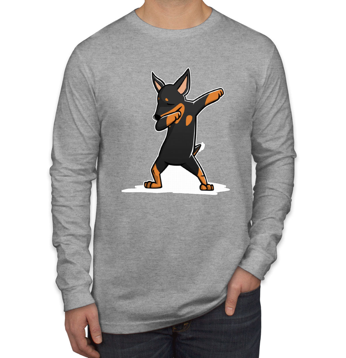 Dabbing Miniature Pinscher Dog Long Sleeve Shirt