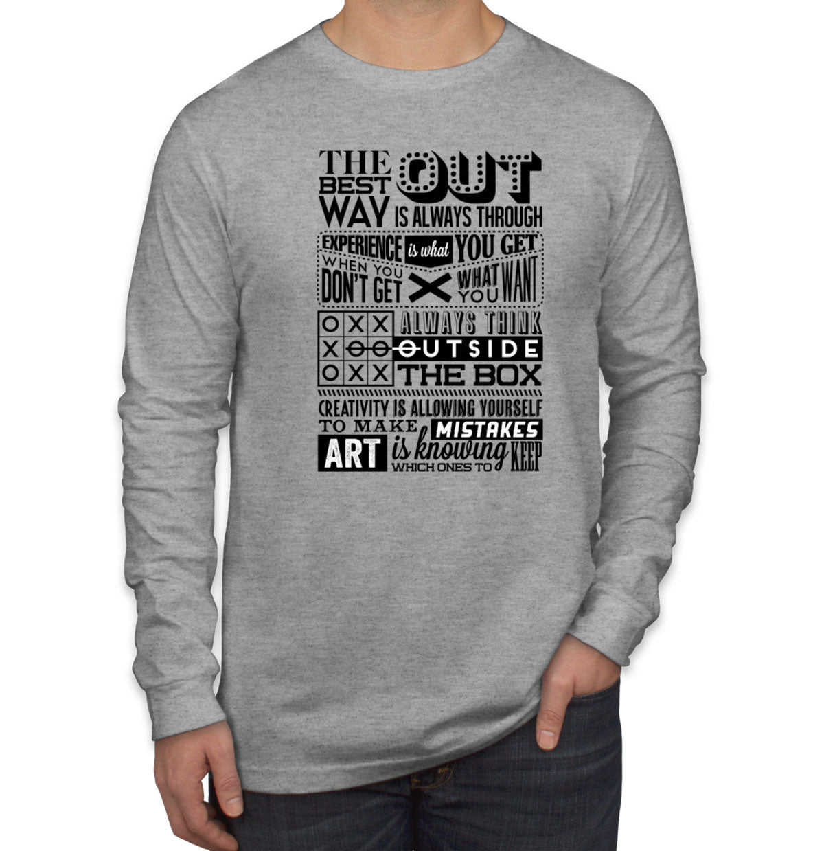 Motivational Words Men's Long Sleeve Shirt