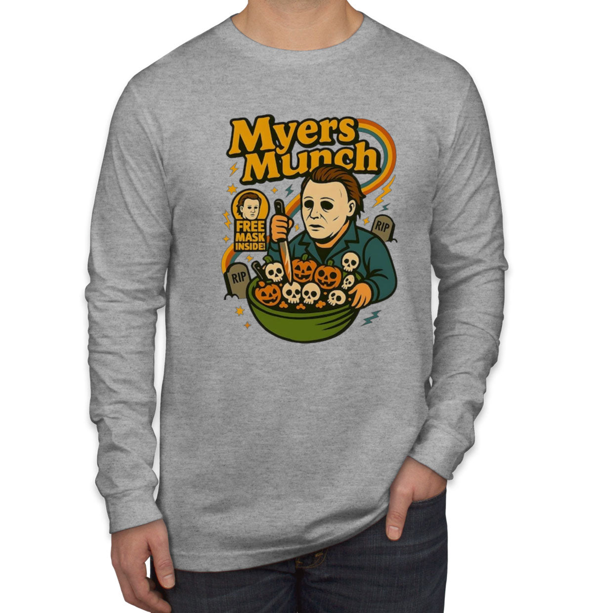 Myers Munch Halloween Men's Long Sleeve Shirt