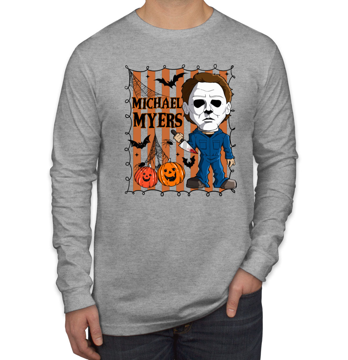 Myers Horror Movie Character Halloween Men's Long Sleeve Shirt