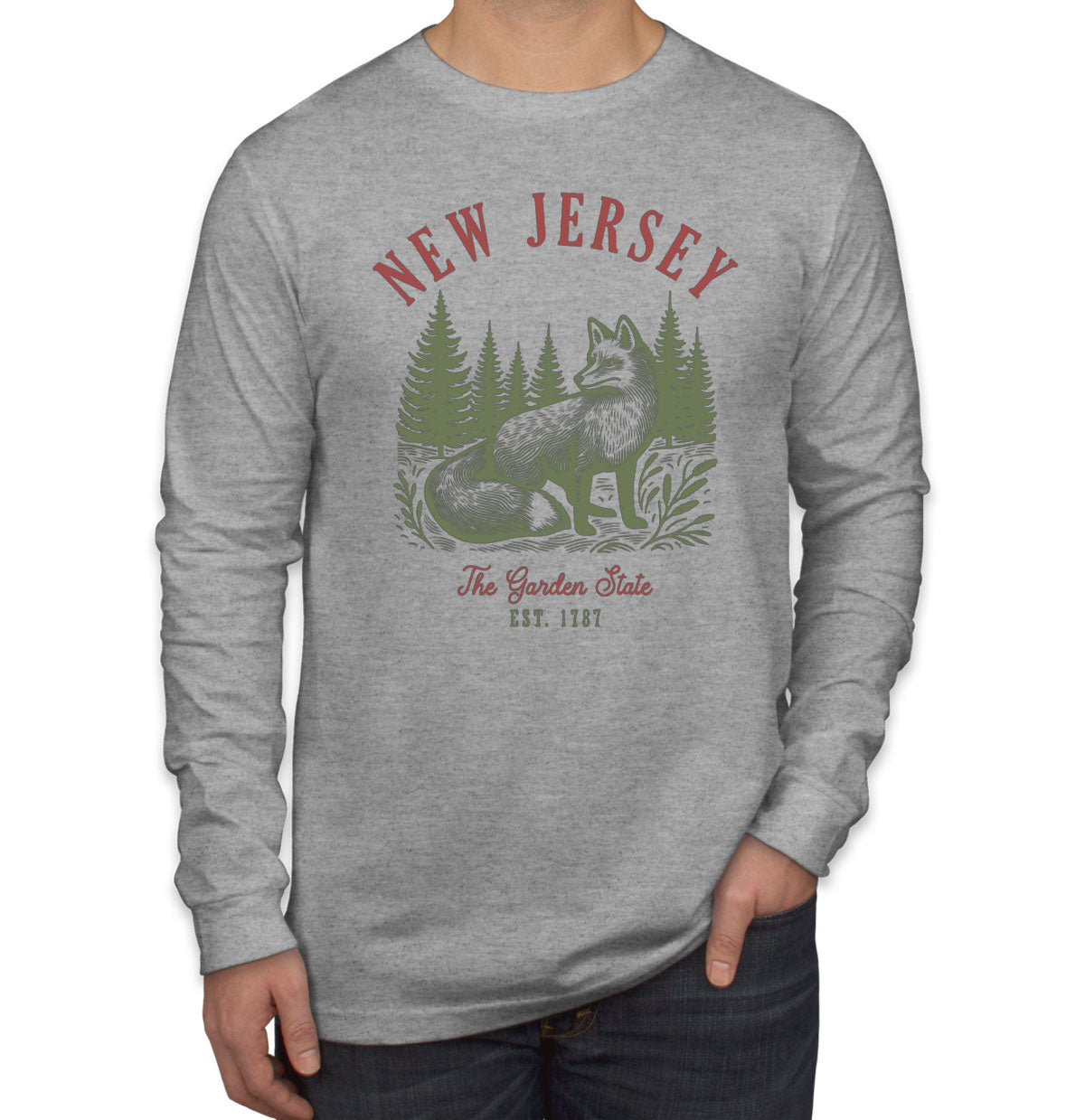 New Jersey State Vintage Men's Long Sleeve Shirt