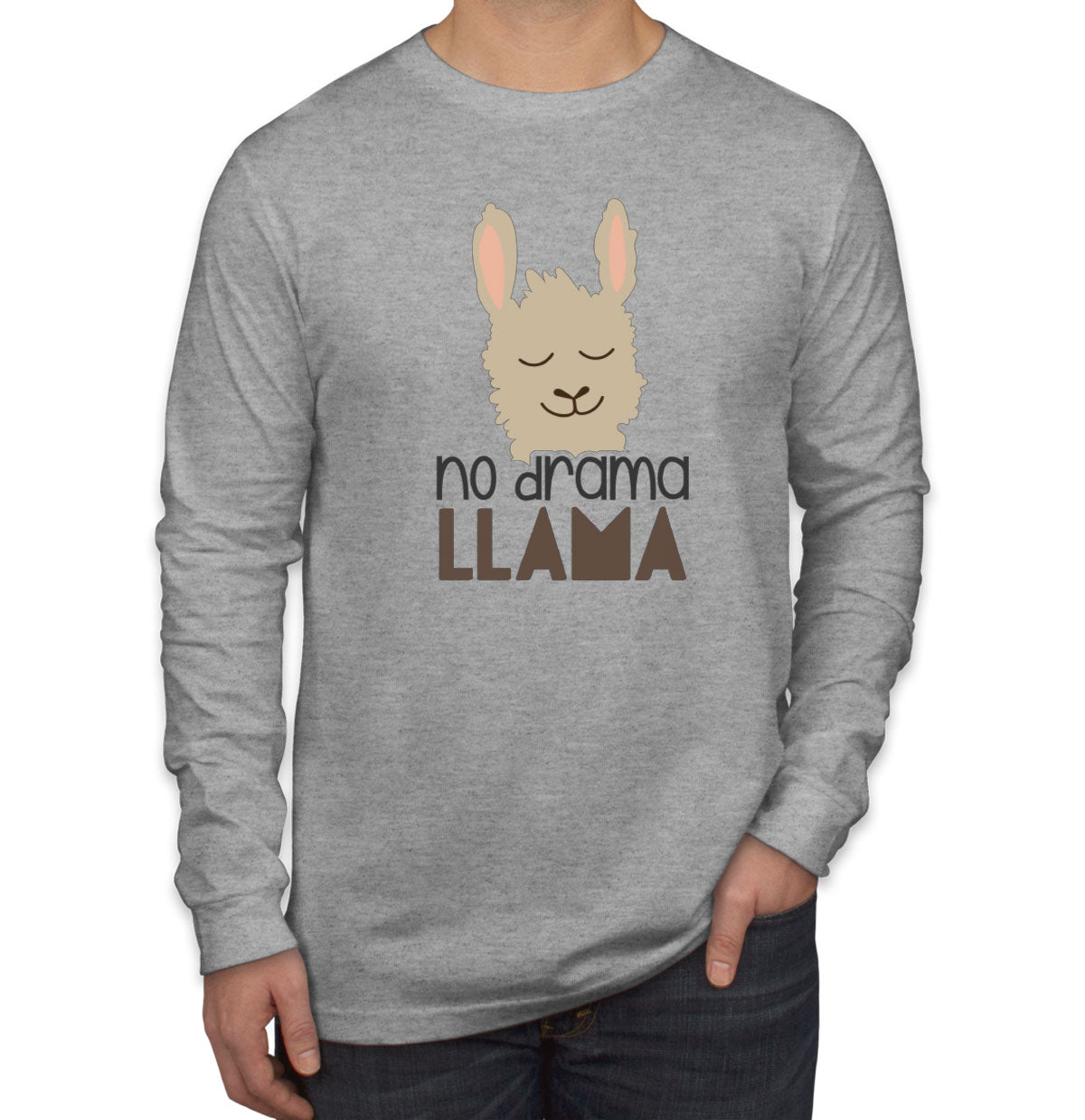 No Drama Llama Men's Long Sleeve Shirt