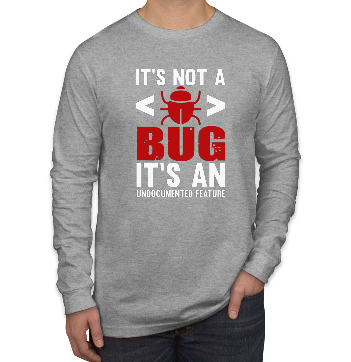 It's Not A Bug It's An Undocumented Feature Programmer Men's Long Sleeve Shirt