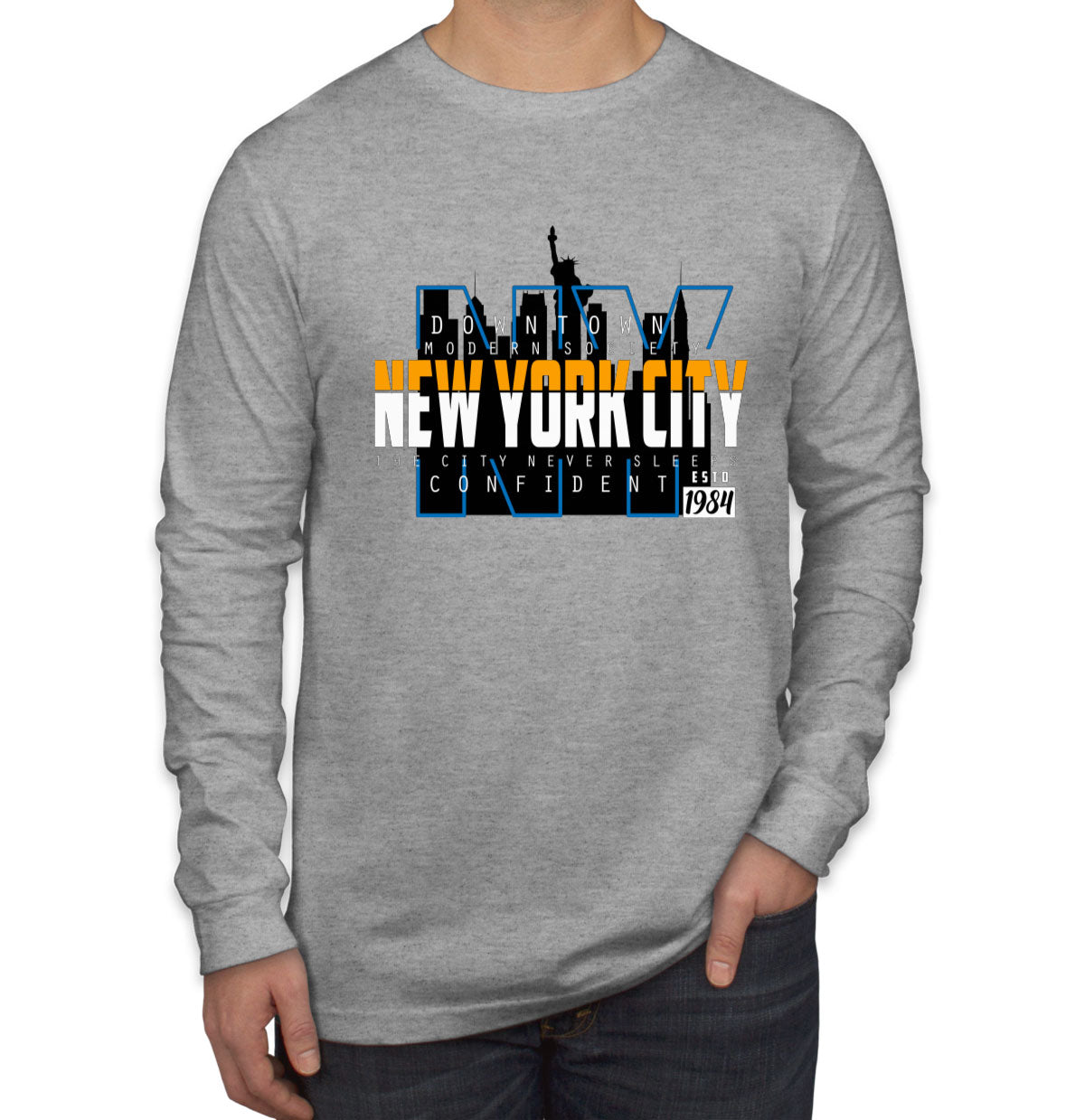 New York City Never Sleep Men's Long Sleeve Shirt