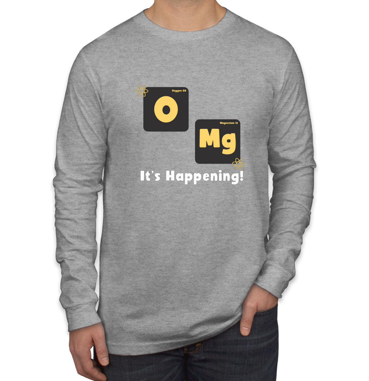 Omg It's Happening Funny Periodic Table Men's Long Sleeve Shirt