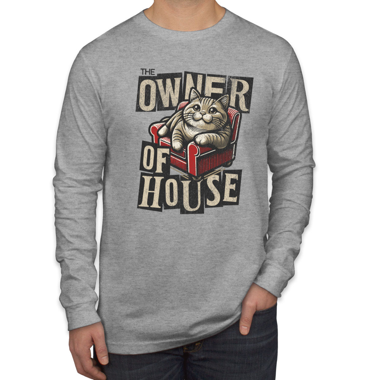 The Owner Of House Cat Men's Long Sleeve Shirt