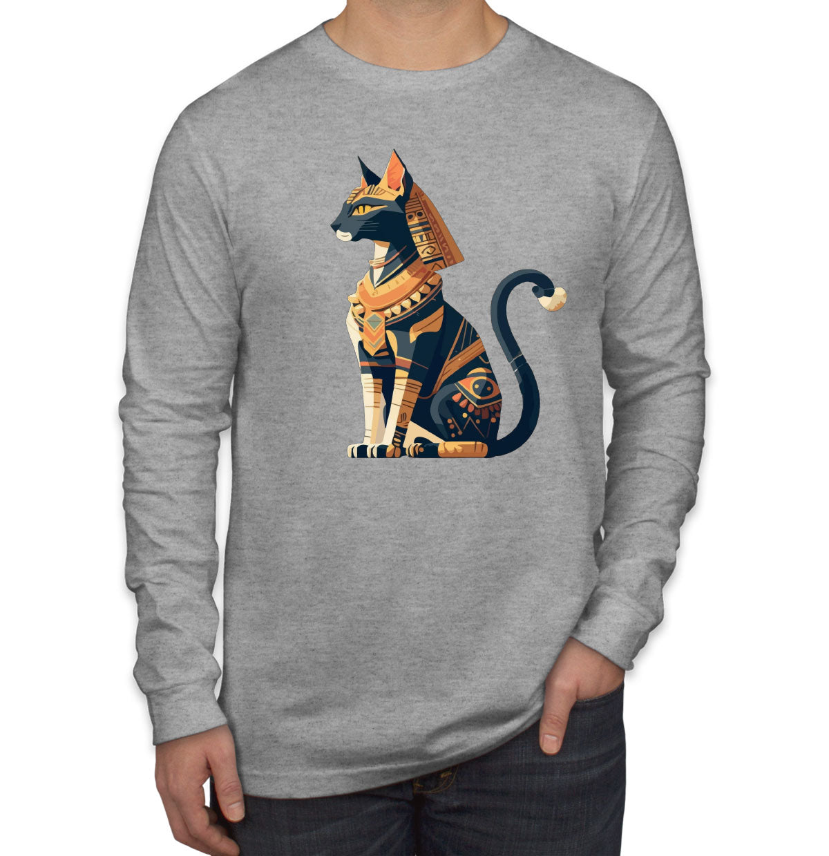 Pharaonic Cat Men's Long Sleeve Shirt