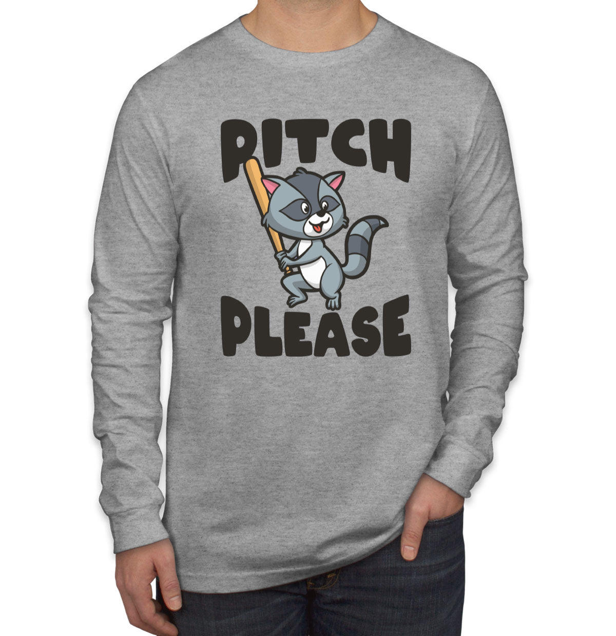 Pitch Please Baseball Men's Long Sleeve Shirt