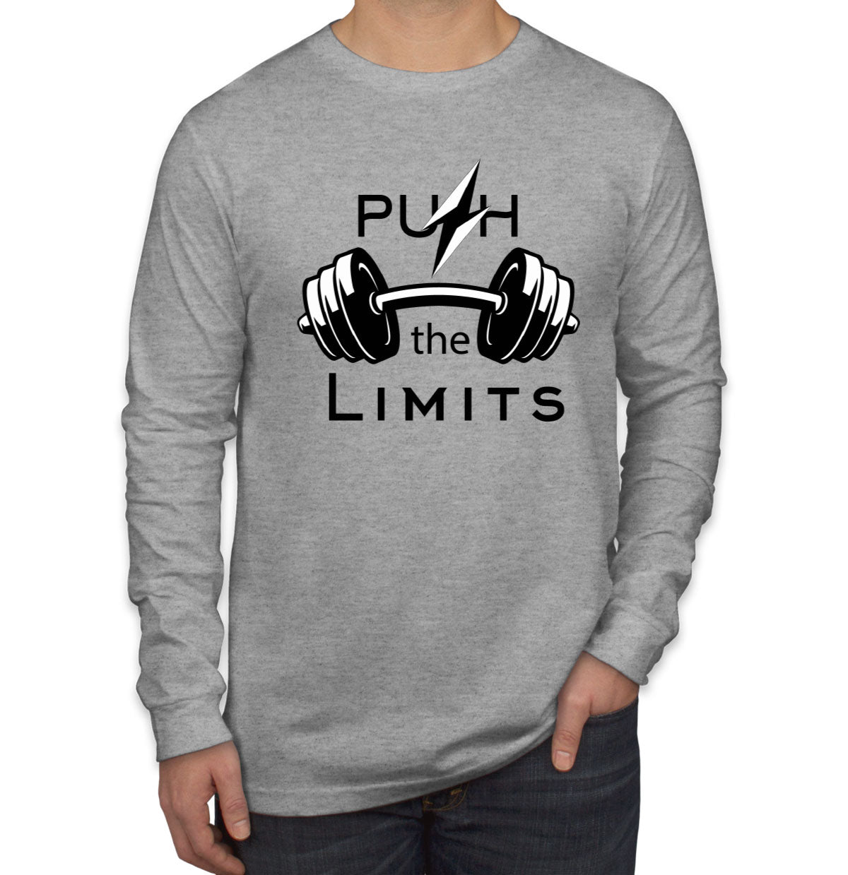 Push The Limit Gym Fitness Men's Long Sleeve Shirt