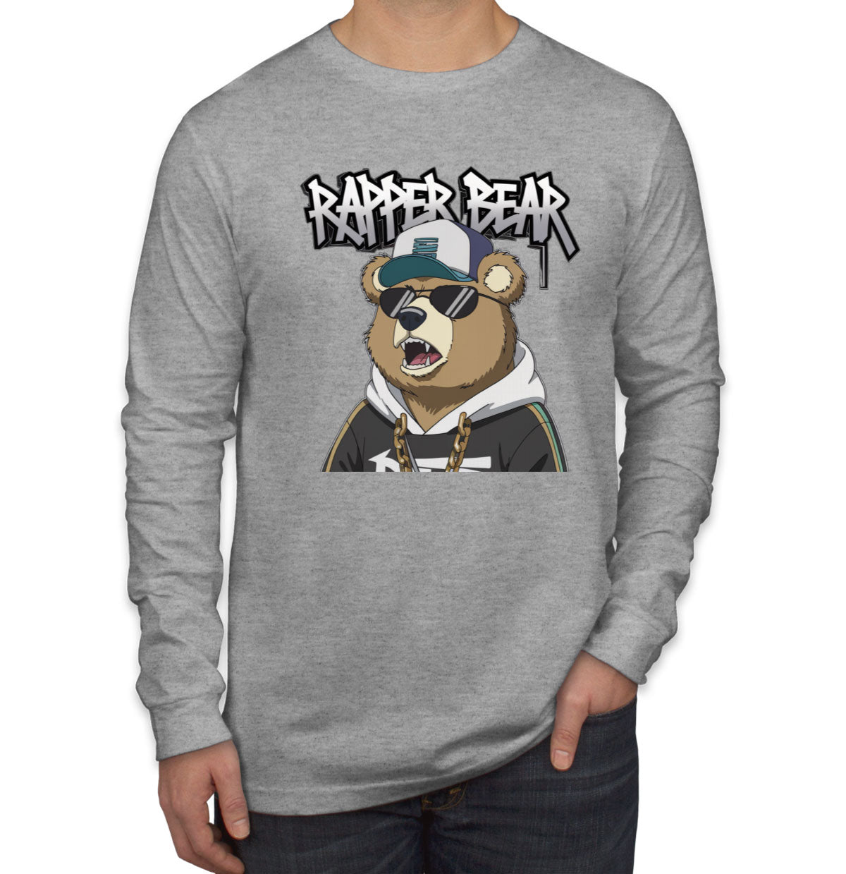 Rapper Bear Men's Long Sleeve Shirt