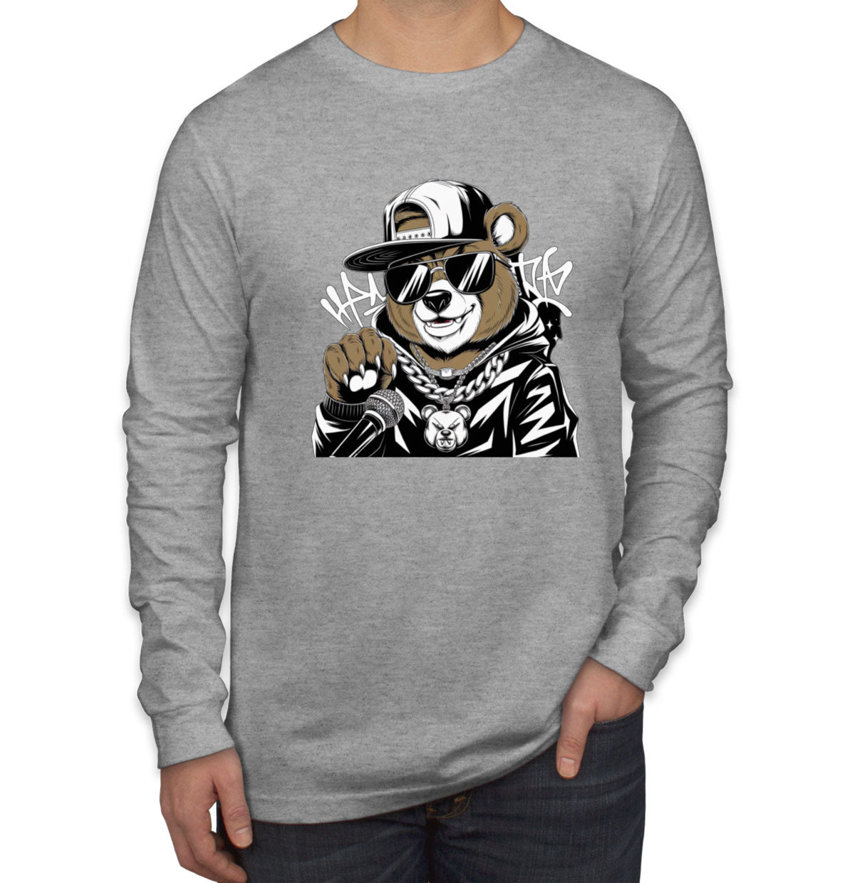 Rapper Bear Men's Long Sleeve Shirt