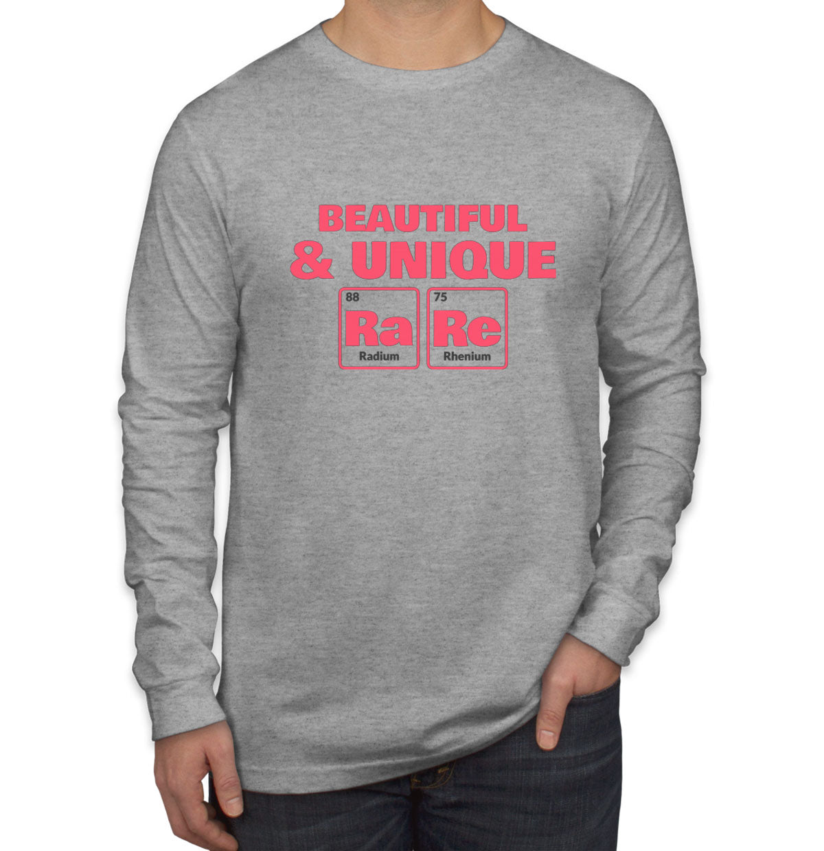 Beautiful And Unique Rare Funny Periodic Table Men's Long Sleeve Shirt