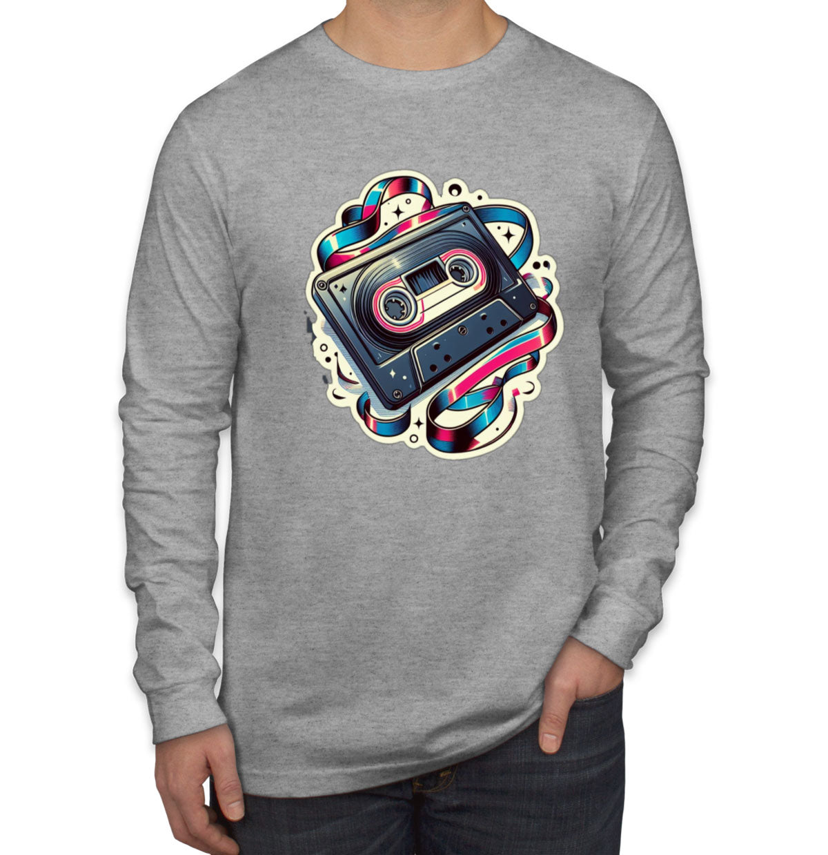 Retro Mixtape Men's Long Sleeve Shirt