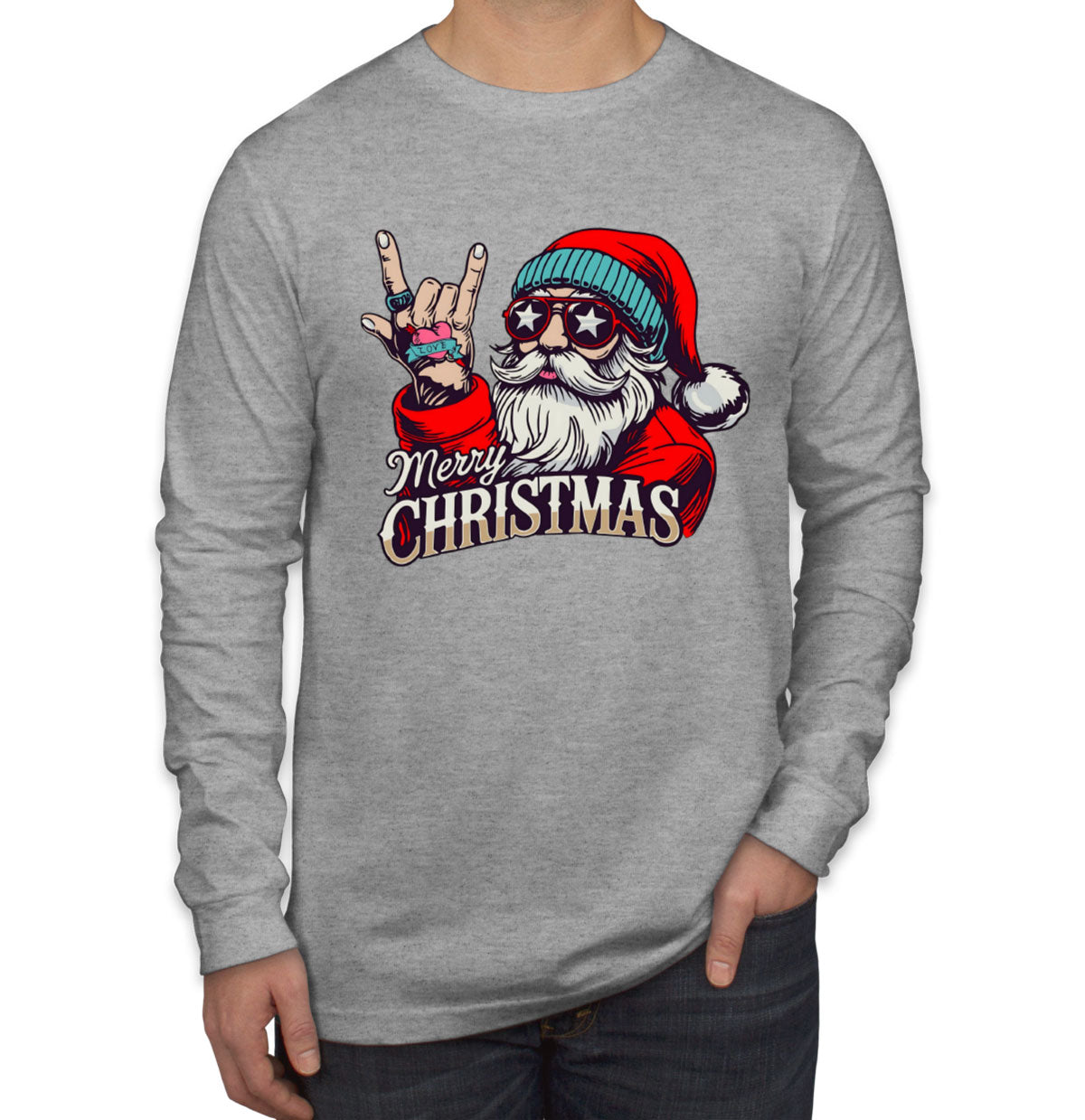 Riock Santa Claus Christmas Men's Long Sleeve Shirt