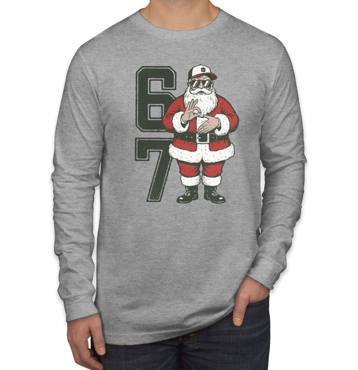 67 Sixty Seven Christmas Santa Men's Long Sleeve Shirt