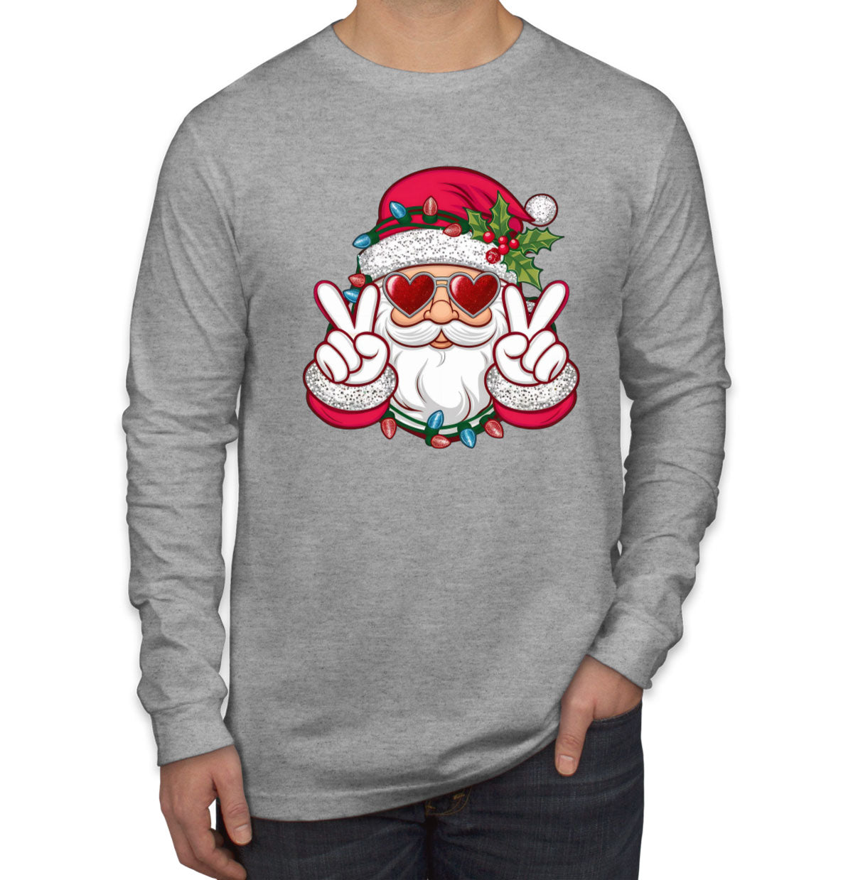 Cool Santa Claus Christmas Men's Long Sleeve Shirt