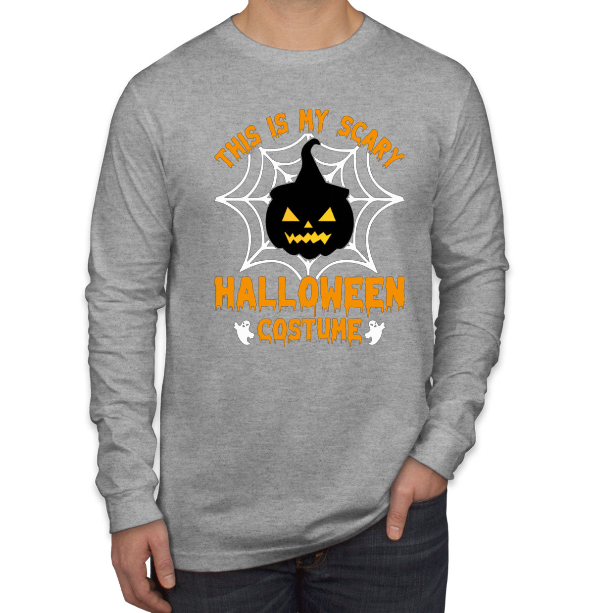 This Is My Scary Halloween Costume Men's Long Sleeve Shirt