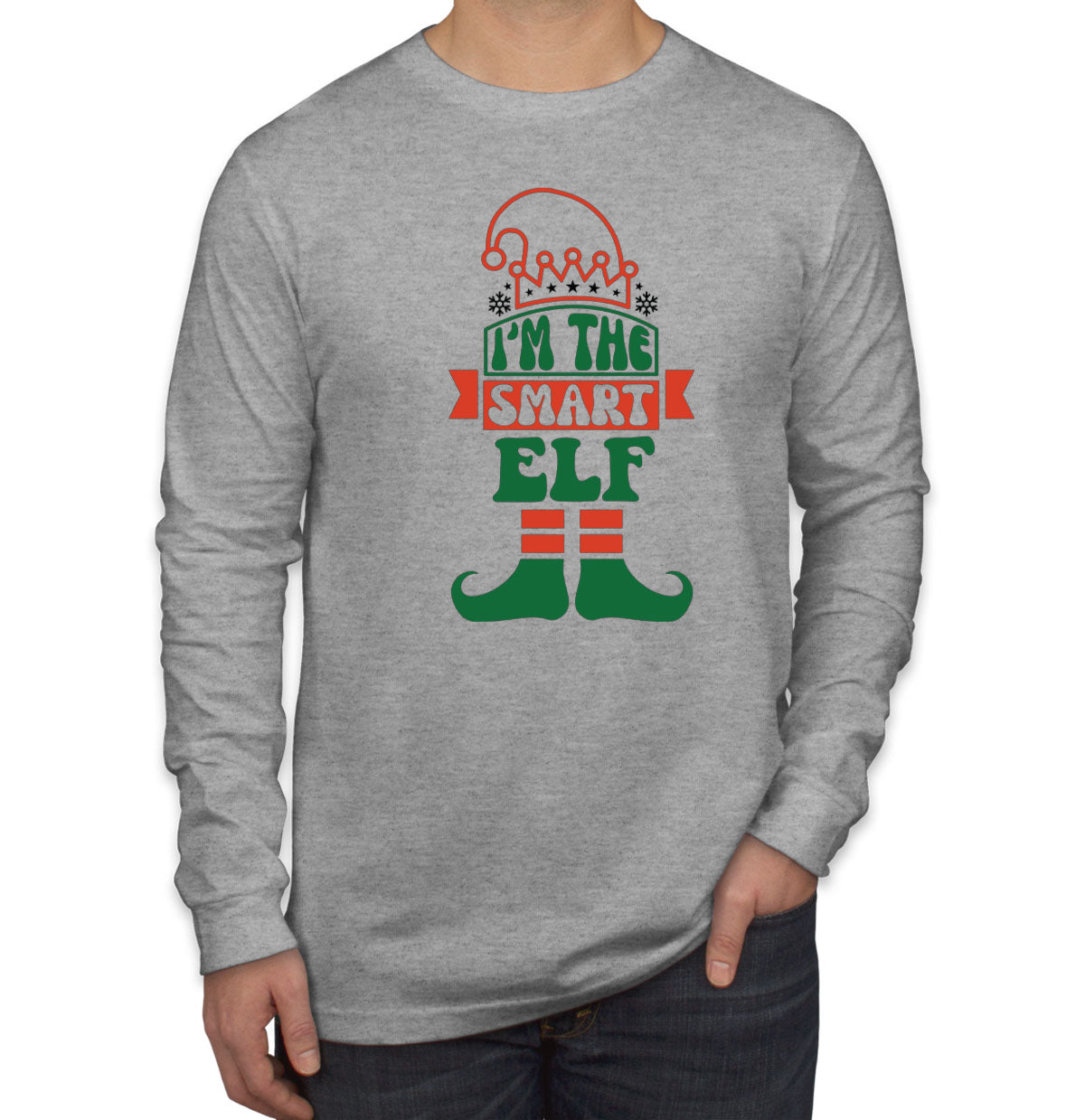 I'm The Smart Elf Christmas Men's Long Sleeve Shirt