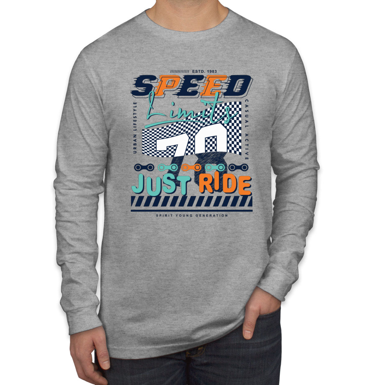 Speed Limits Just Ride Men's Long Sleeve Shirt