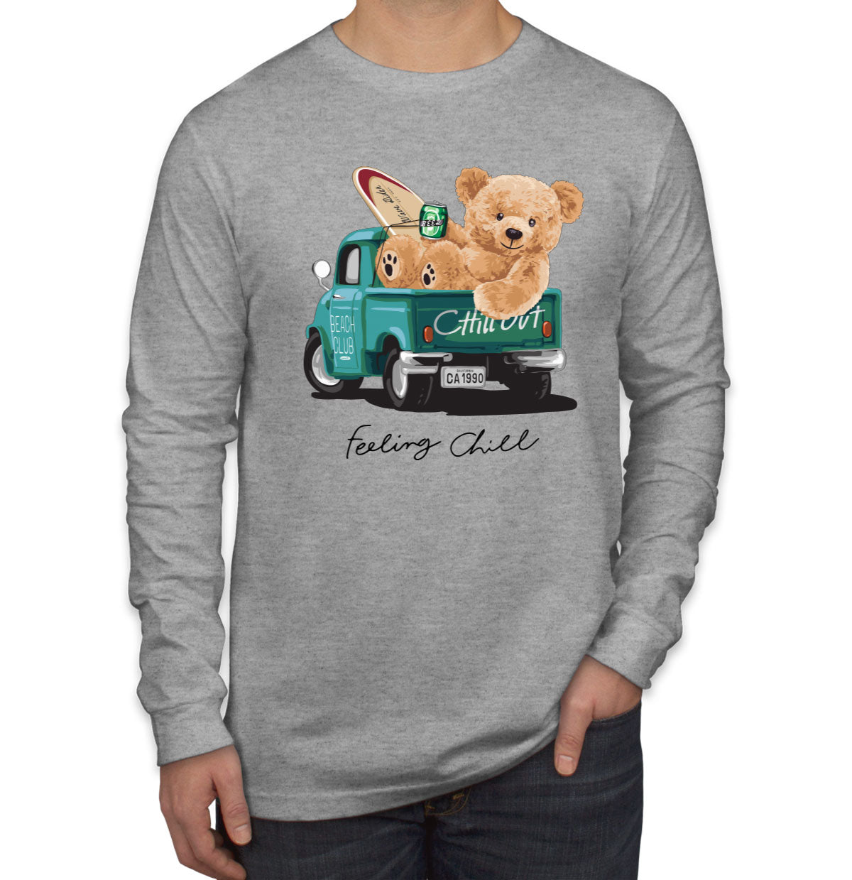 Teddy Bear Chill Out Men's Long Sleeve Shirt