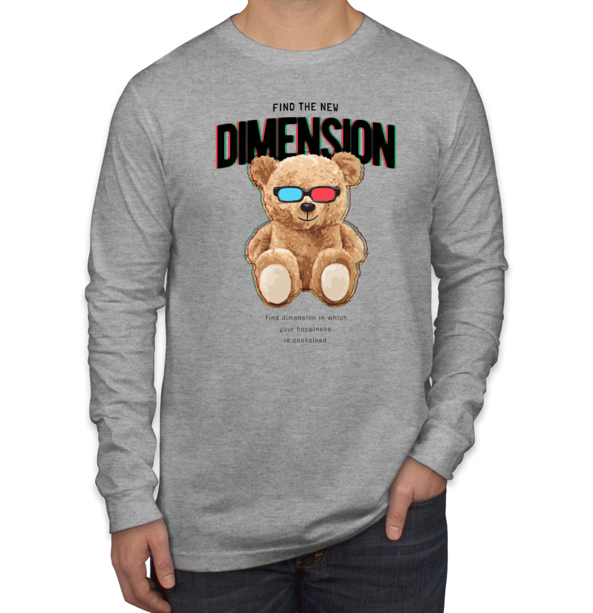 Teddy Bear Dimension Men's Long Sleeve Shirt