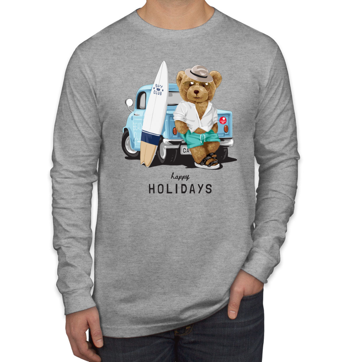 Teddy Bear Holiday Men's Long Sleeve Shirt