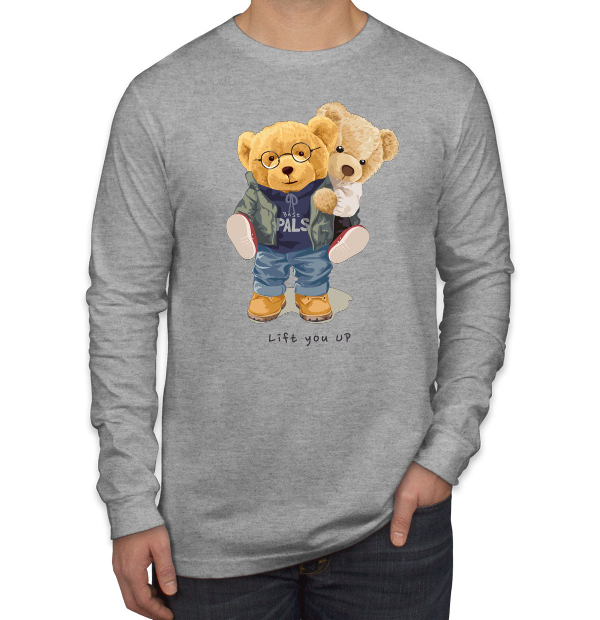 Teddy Bear Lift Men's Long Sleeve Shirt