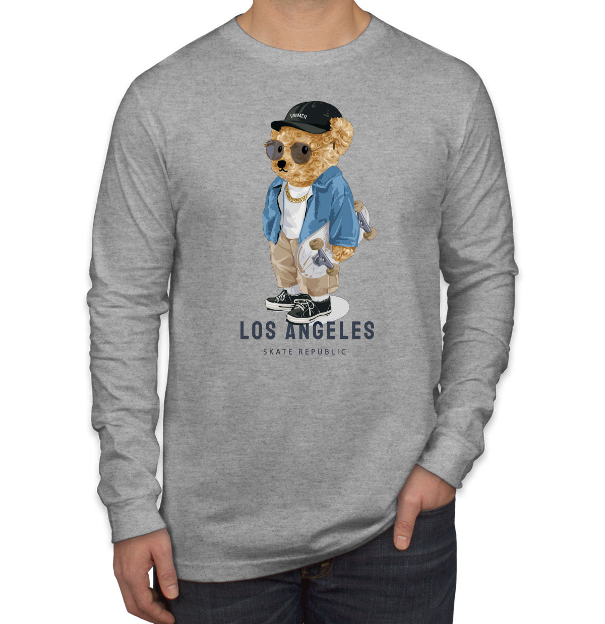 Teddy Bear Los Angeles Men's Long Sleeve Shirt