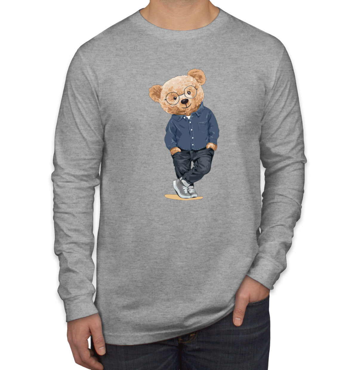 Teddy Bear Nice Guy Men's Long Sleeve Shirt