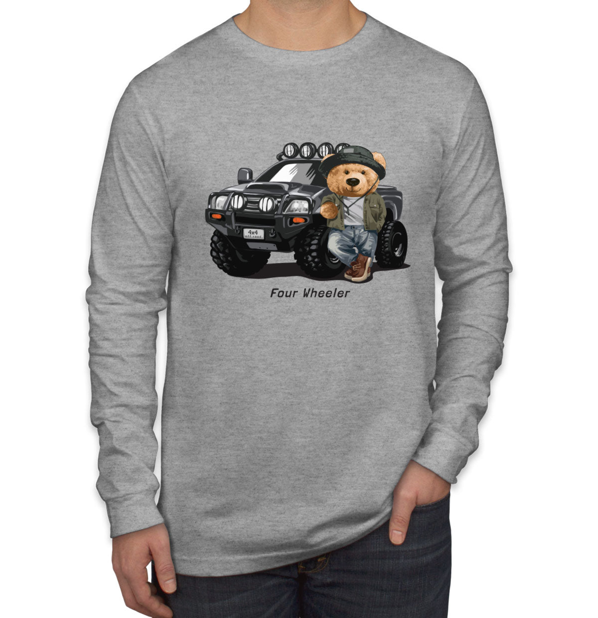 Teddy Bear Off Road Men's Long Sleeve Shirt