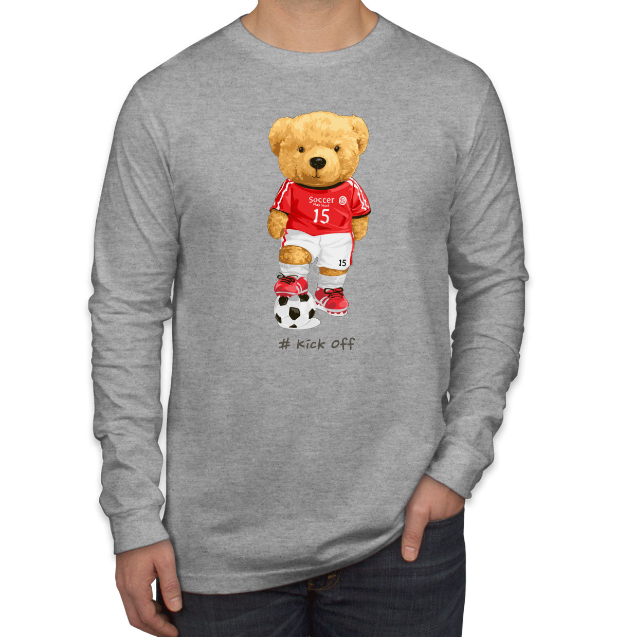 Teddy Bear Soccer Men's Long Sleeve Shirt