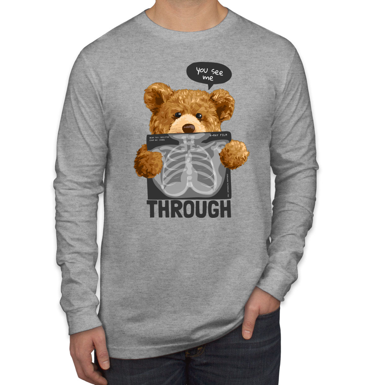 Teddy Bear XRay Men's Long Sleeve Shirt