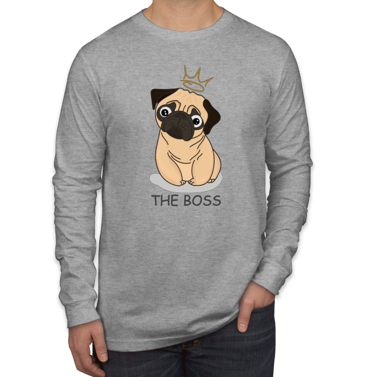 The Boss Pug Men's Long Sleeve Shirt