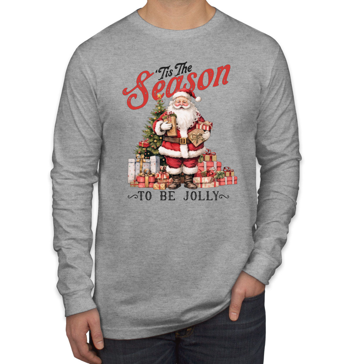 Tis The Season To Be Jolly Christmas Men's Long Sleeve Shirt