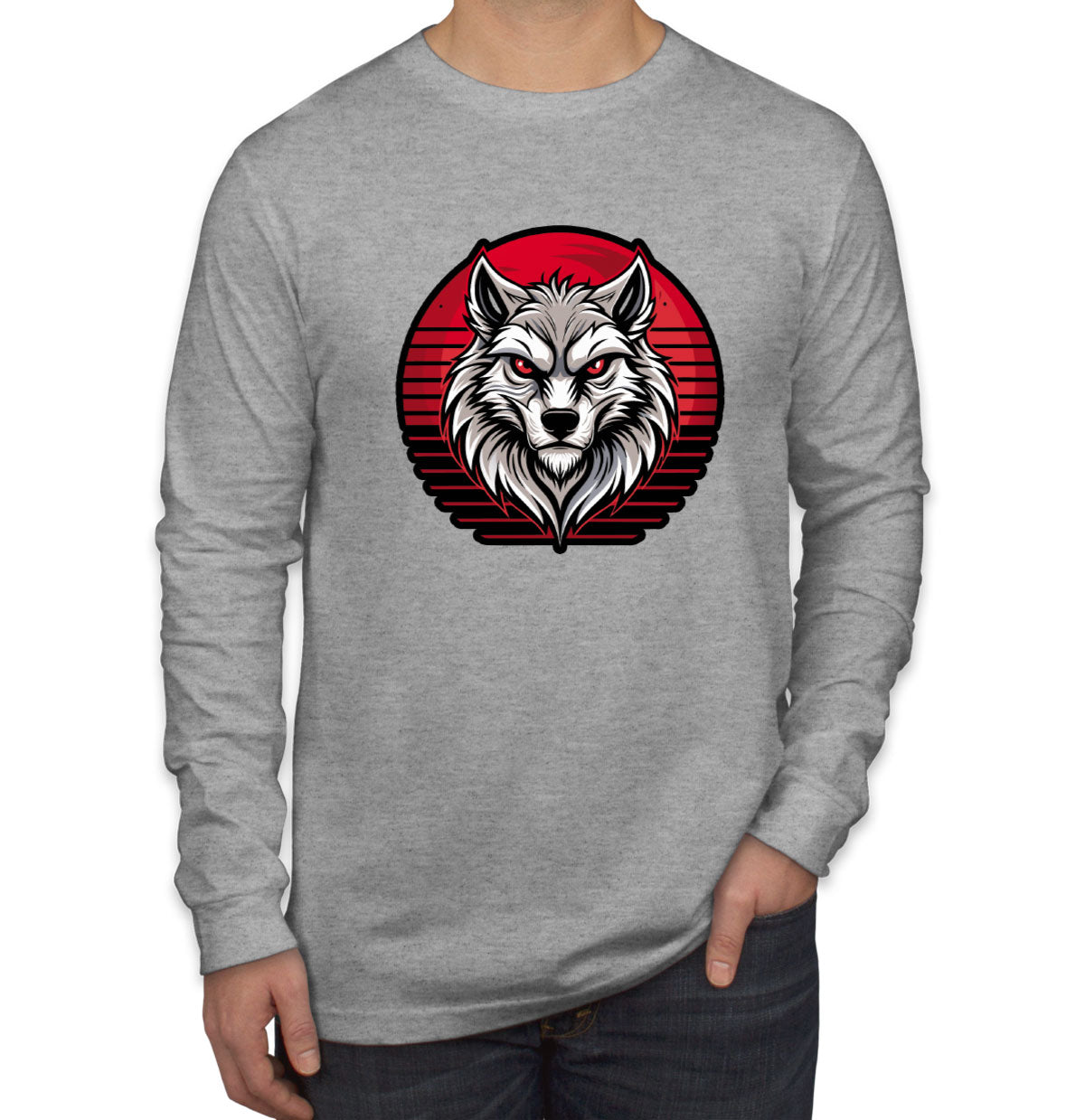 Wolf Head Men's Long Sleeve Shirt