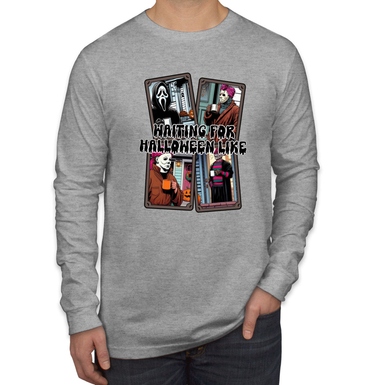 Waiting For Halloween Like Men's Long Sleeve Shirt